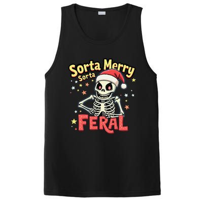 03 Sorta Merry Sorta Scary Funny Christmas Skeleton PosiCharge Competitor Tank