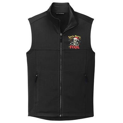 03 Sorta Merry Sorta Scary Funny Christmas Skeleton Collective Smooth Fleece Vest