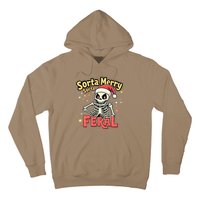 03 Sorta Merry Sorta Scary Funny Christmas Skeleton Hoodie