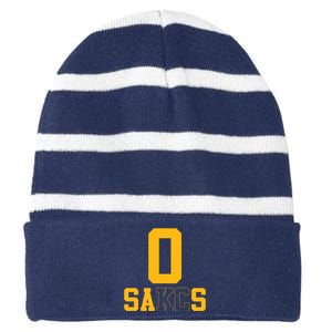 0 Sacks Put It On A Fcking Striped Beanie with Solid Band