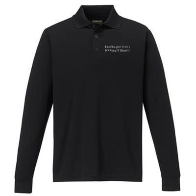 0 Sacks Put It On A ! Zero Sacks Performance Long Sleeve Polo