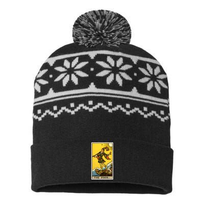 0. The Fool Tarot Card USA-Made Snowflake Beanie