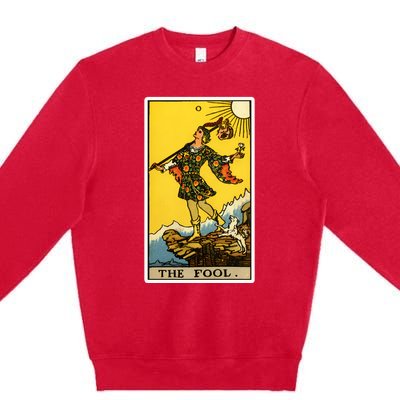 0. The Fool Tarot Card Premium Crewneck Sweatshirt