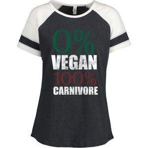 0% Vegan Gift Meat Eater Carnivore Bbq Smoker Grillfather Gift Enza Ladies Jersey Colorblock Tee