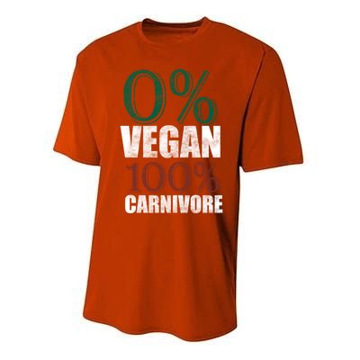 0% Vegan Great Gift Meat Eater Carnivore Bbq Smoker Grillfather Great Gift Performance Sprint T-Shirt