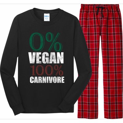 0% Vegan Great Gift Meat Eater Carnivore Bbq Smoker Grillfather Great Gift Long Sleeve Pajama Set