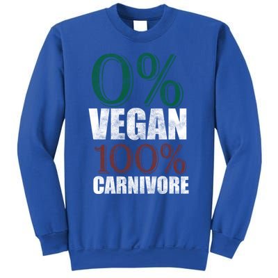 0% Vegan Great Gift Meat Eater Carnivore Bbq Smoker Grillfather Great Gift Sweatshirt