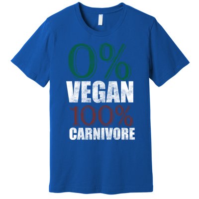 0% Vegan Great Gift Meat Eater Carnivore Bbq Smoker Grillfather Great Gift Premium T-Shirt