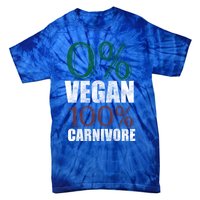 0% Vegan Great Gift Meat Eater Carnivore Bbq Smoker Grillfather Great Gift Tie-Dye T-Shirt