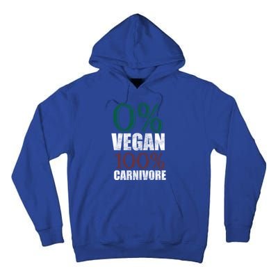 0% Vegan Great Gift Meat Eater Carnivore Bbq Smoker Grillfather Great Gift Tall Hoodie