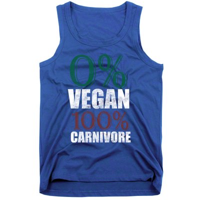 0% Vegan Great Gift Meat Eater Carnivore Bbq Smoker Grillfather Great Gift Tank Top