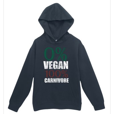 0% Vegan Great Gift Meat Eater Carnivore Bbq Smoker Grillfather Great Gift Urban Pullover Hoodie