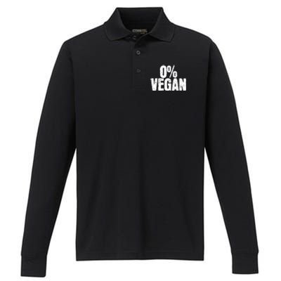 0 Vegan Shirts Meat Lover Chef BBQ Funny Performance Long Sleeve Polo