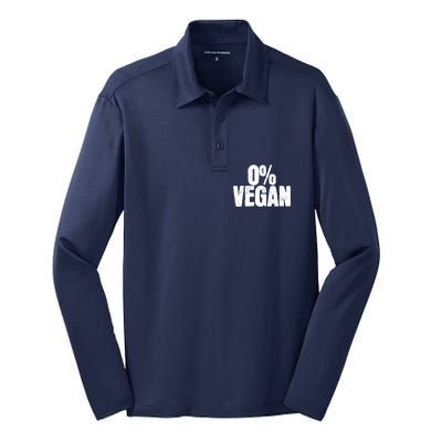 0 Vegan Shirts Meat Lover Chef BBQ Funny Silk Touch Performance Long Sleeve Polo