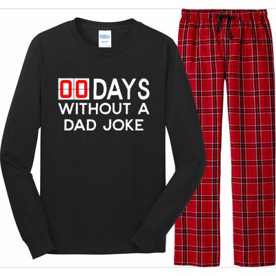 00 Zero Days Without A Bad Dad Joke Fathers Day Long Sleeve Pajama Set