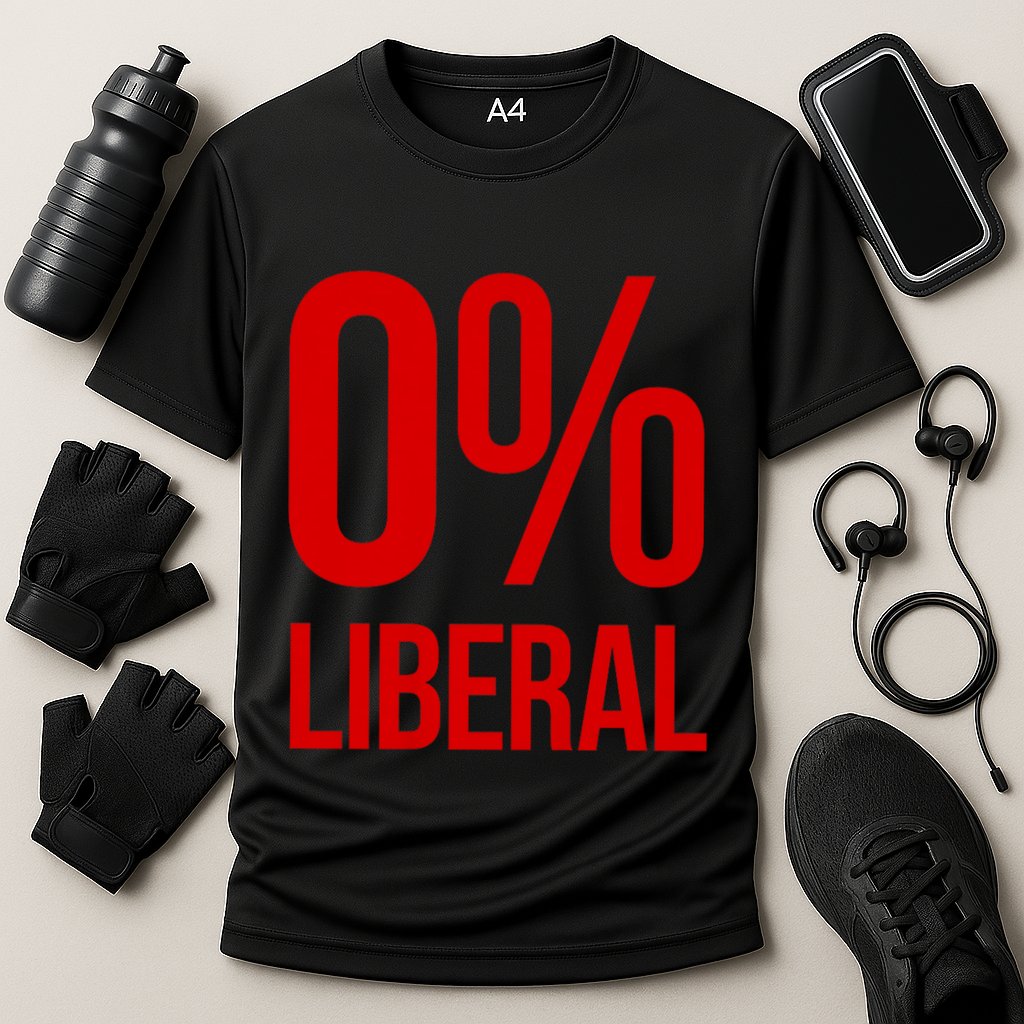0% Zero Percent Liberal Conservative Cooling Performance Crew T-Shirt
