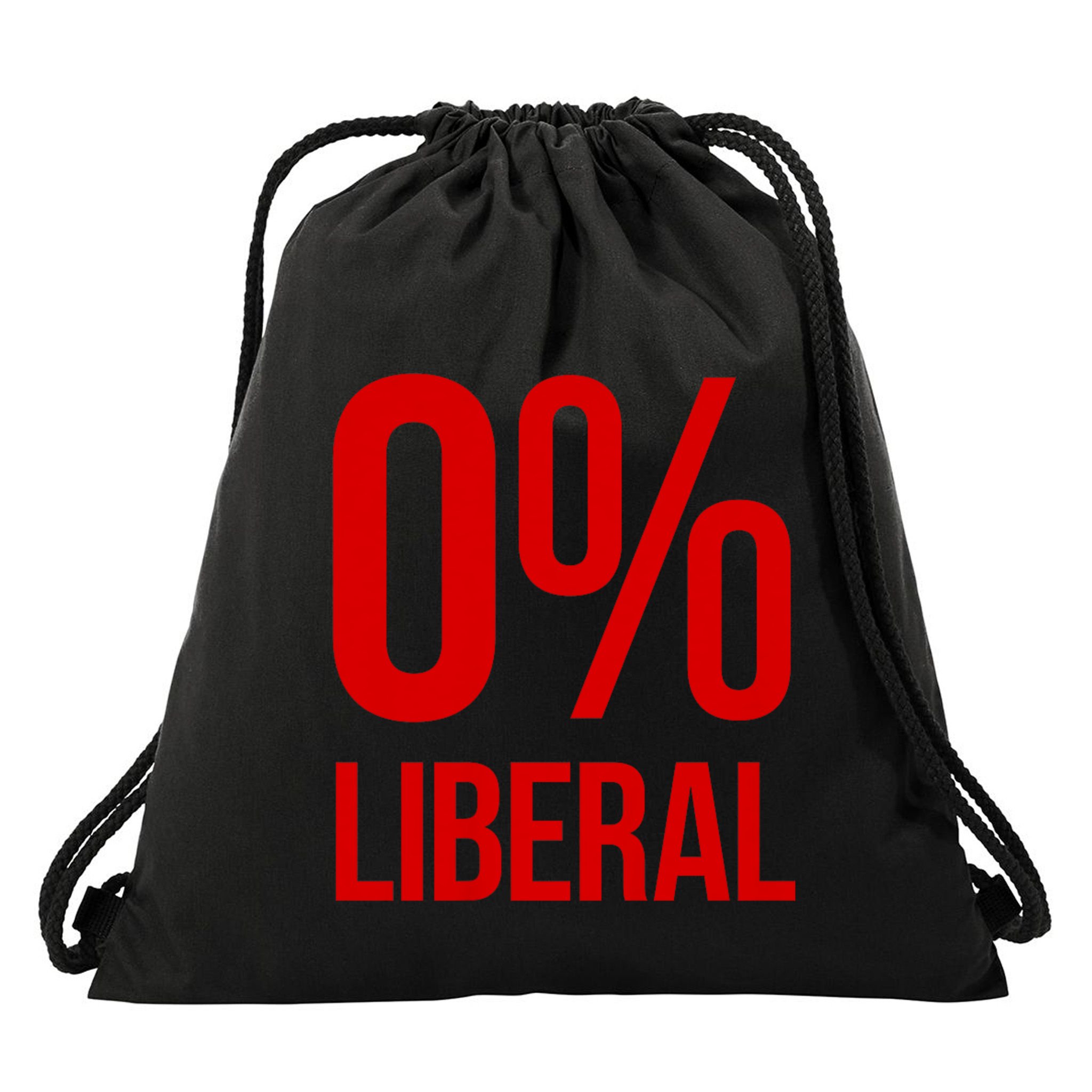 0% Zero Percent Liberal Conservative Drawstring Bag