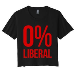 0% Zero Percent Liberal Conservative Women's Crop Top Tee