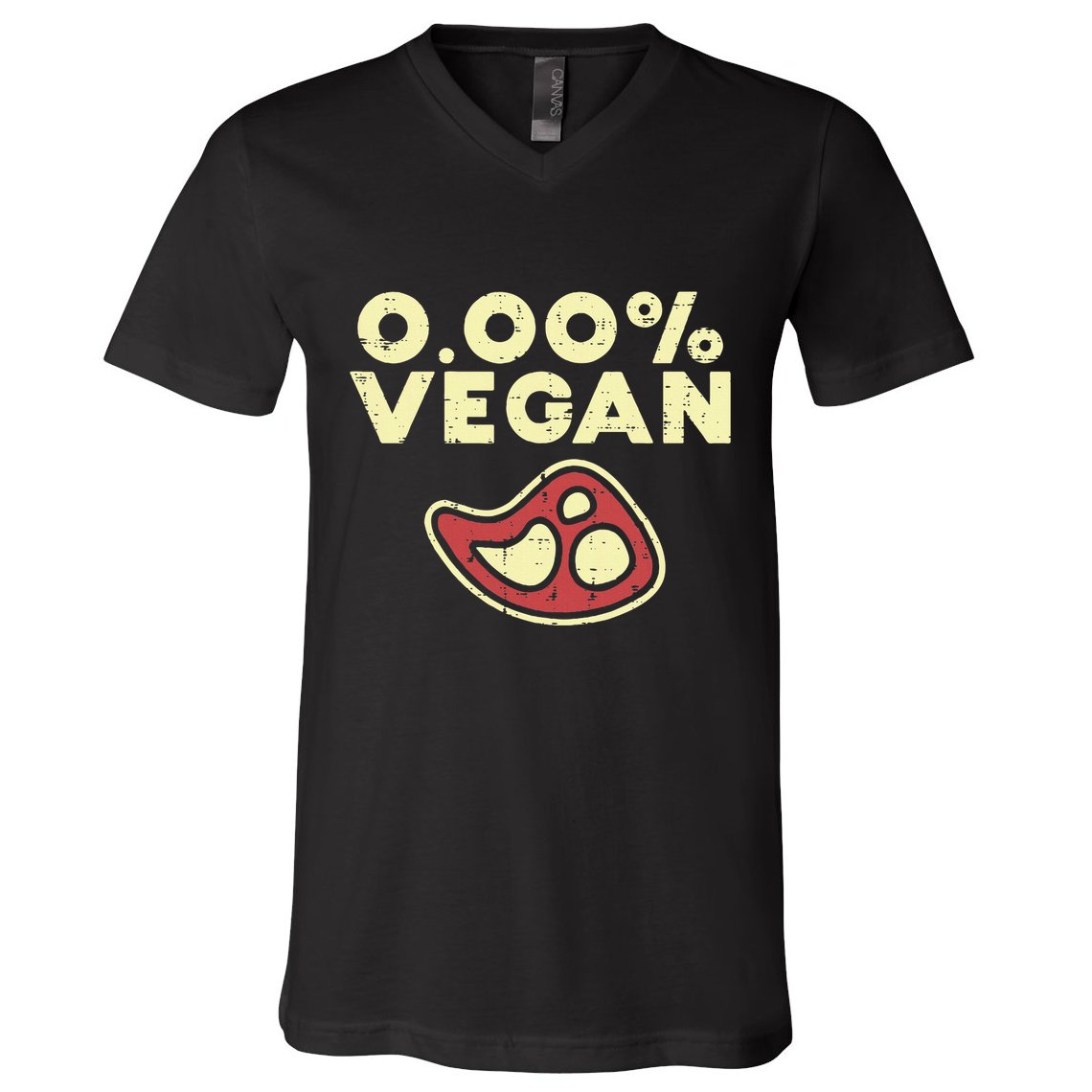 0 Zero Percent Vegan Funny Steak Bbq Grill Meat Lover Eater V-Neck T-Shirt