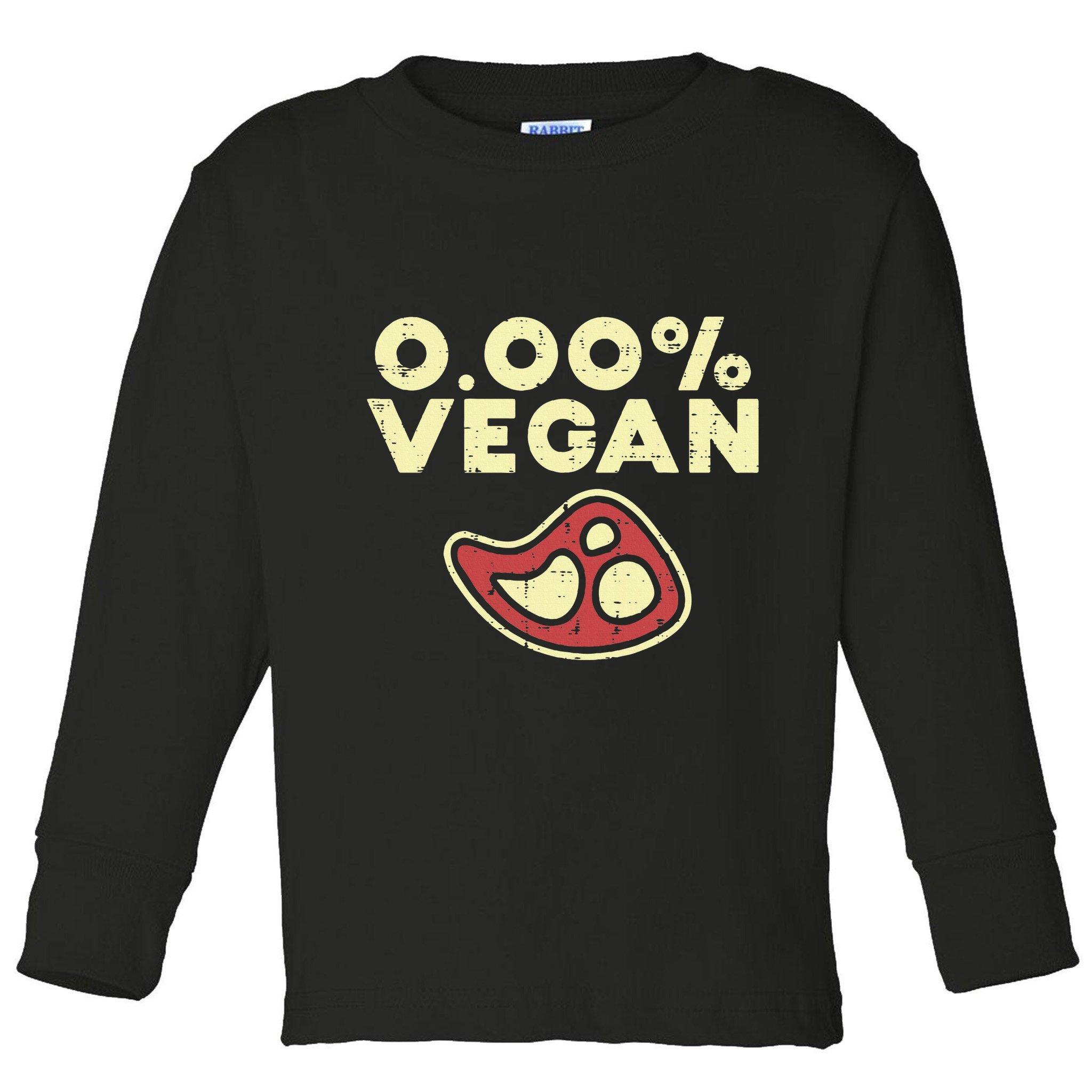 0 Zero Percent Vegan Funny Steak Bbq Grill Meat Lover Eater Toddler Long Sleeve Shirt
