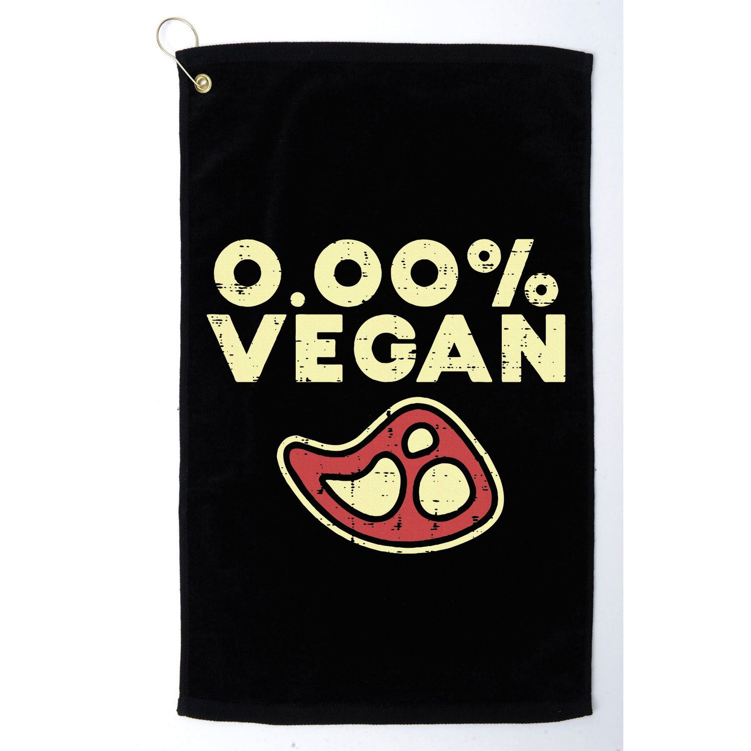 0 Zero Percent Vegan Funny Steak Bbq Grill Meat Lover Eater Golf Towel