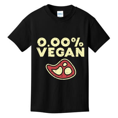 0 Zero Percent Vegan Funny Steak Bbq Grill Meat Lover Eater Kids T-Shirt