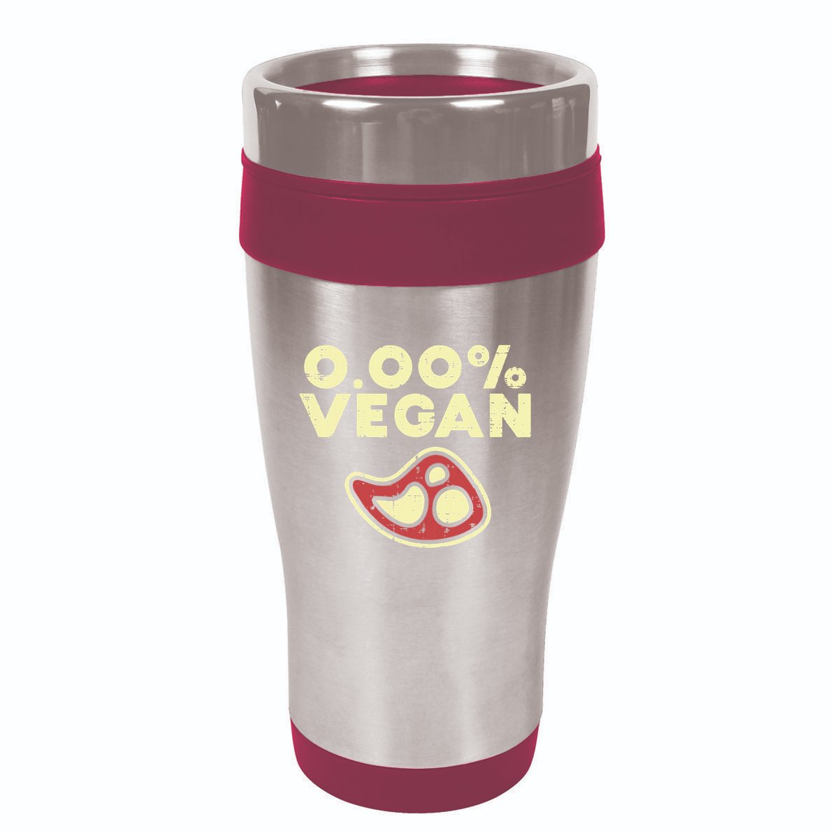 0 Zero Percent Vegan Funny Steak Bbq Grill Meat Lover Eater 16oz Travel Tumbler