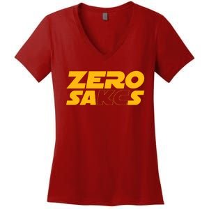 0 Zero Sacks Put It On A F**cking Women's V-Neck T-Shirt