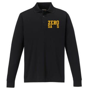 0 Zero Sacks Put It On A F**cking Performance Long Sleeve Polo