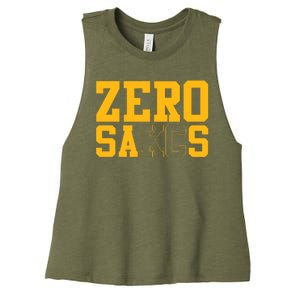 0 Zero Sacks Put It On A F**cking Women's Racerback Cropped Tank