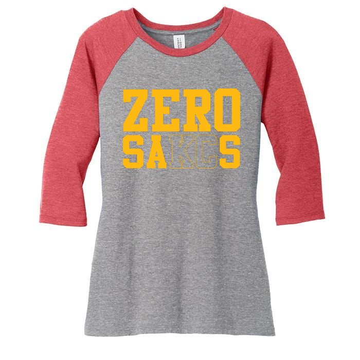 0 Zero Sacks Put It On A F**cking Women's Tri-Blend 3/4-Sleeve Raglan Shirt