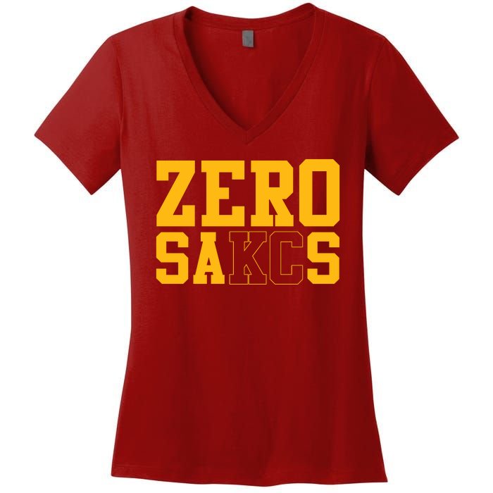 0 Zero Sacks Put It On A F**cking Women's V-Neck T-Shirt