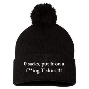 0 Zero Sacks Put It On A F**cking Pom Pom 12in Knit Beanie