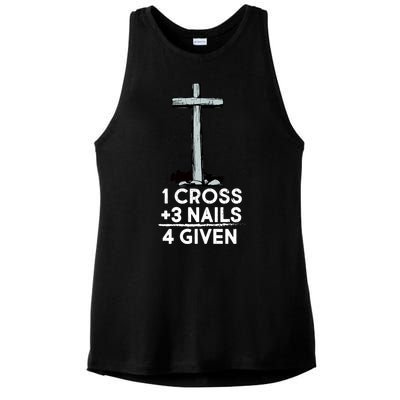 1 Cross Plus 3 Nails Equals 4 Given Ladies PosiCharge Tri-Blend Wicking Tank