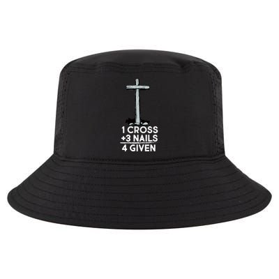 1 Cross Plus 3 Nails Equals 4 Given Cool Comfort Performance Bucket Hat
