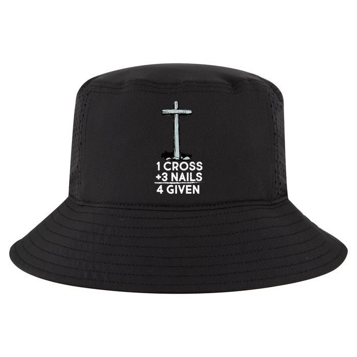 1 Cross Plus 3 Nails Equals 4 Given Cool Comfort Performance Bucket Hat