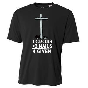 1 Cross Plus 3 Nails Equals 4 Given Cooling Performance Crew T-Shirt