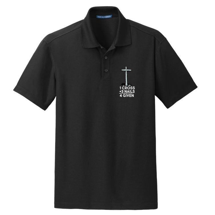 1 Cross Plus 3 Nails Equals 4 Given Dry Zone Grid Polo
