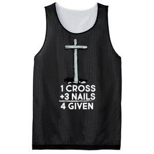 1 Cross Plus 3 Nails Equals 4 Given Mesh Reversible Basketball Jersey Tank