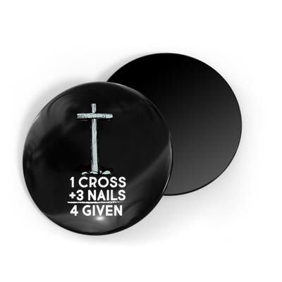1 Cross Plus 3 Nails Equals 4 Given Magnet