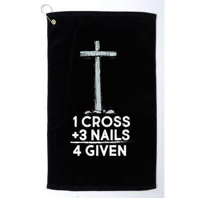 1 Cross Plus 3 Nails Equals 4 Given Golf Towel