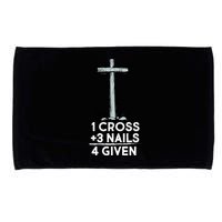 1 Cross Plus 3 Nails Equals 4 Given Microfiber Hand Towel