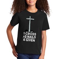 1 Cross Plus 3 Nails Equals 4 Given Kids T-Shirt