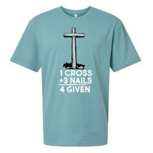 1 Cross Plus 3 Nails Equals 4 Given Sueded Cloud Jersey T-Shirt