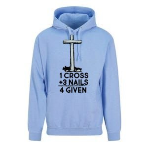 1 Cross Plus 3 Nails Equals 4 Given Unisex Surf Hoodie