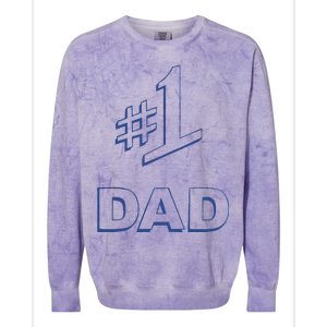 #1 Dad Number One Logo Colorblast Crewneck Sweatshirt