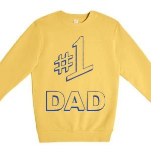 #1 Dad Number One Logo Premium Crewneck Sweatshirt