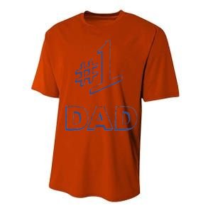 #1 Dad Number One Logo Performance Sprint T-Shirt