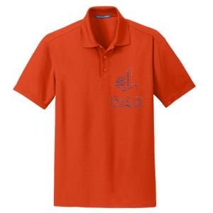 #1 Dad Number One Logo Dry Zone Grid Polo