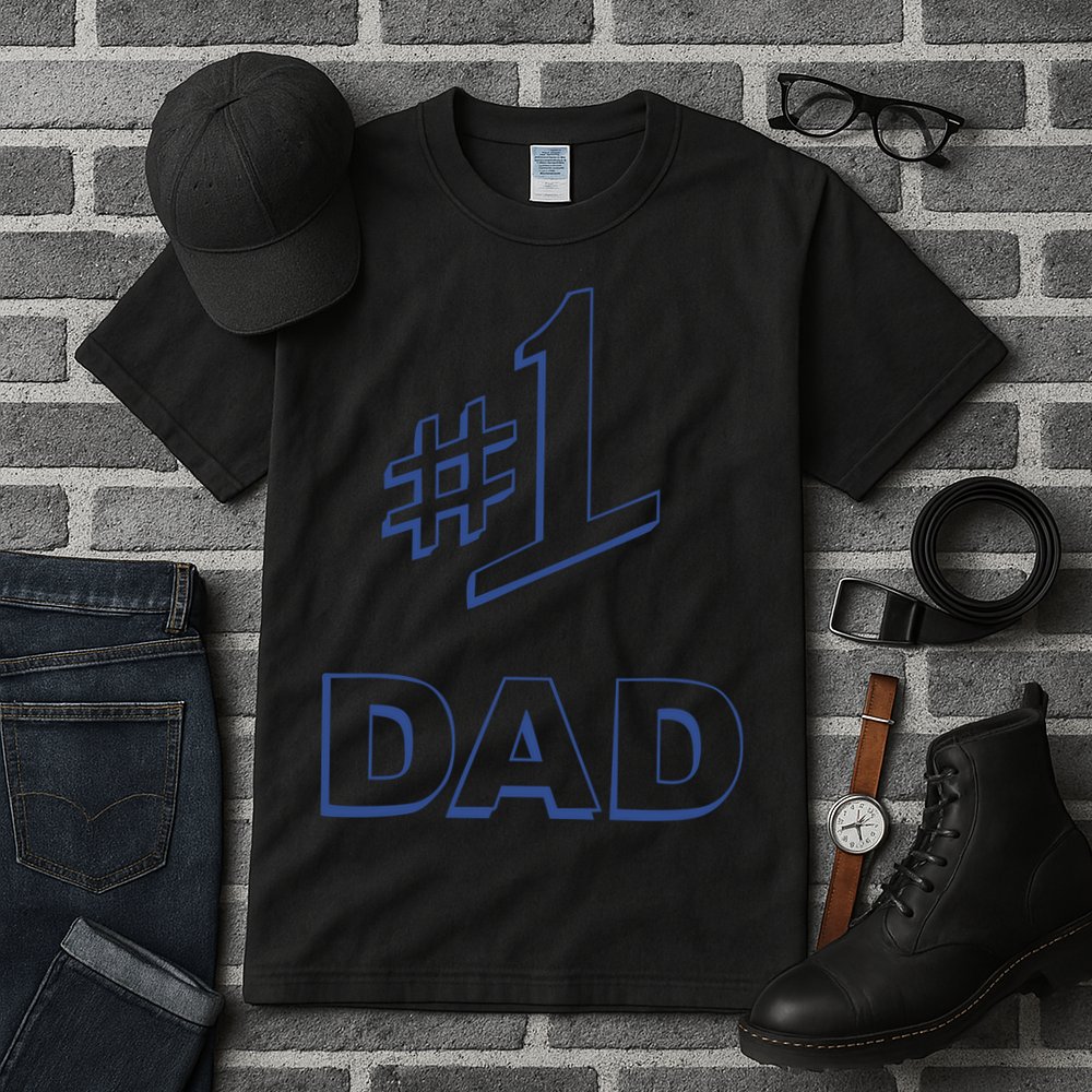 #1 Dad Number One Logo Tall T-Shirt